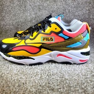 Mens Size 9 Ray Tracer Apex Sneakers Yellow Black Multi Explosion